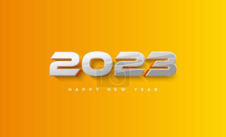 Foto de Una ilustración del número moderno 2023 para el saludo de Año Nuevo - Imagen libre de derechos