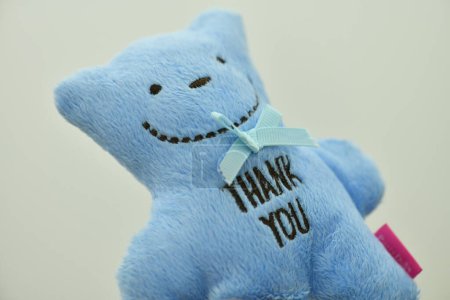 Téléchargez les photos : Un ours jouet mignon avec le message MERCI - en image libre de droit