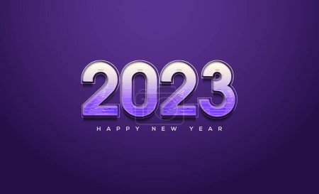 Téléchargez les photos : Heureuse année 2023 avec des chiffres bleus brillants - en image libre de droit