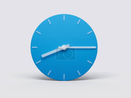 Foto de Una representación en 3D de un reloj azul que muestra 8: 15 tiempo aislado sobre un fondo blanco. - Imagen libre de derechos