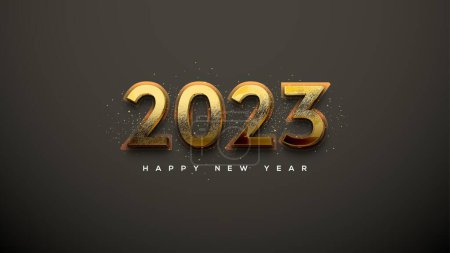Téléchargez les photos : Golden number 2023 happy new year modern luxury background - en image libre de droit