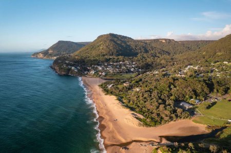 Photo for A drone shot over green Stanwell park beach on a sunny day - Royalty Free Image