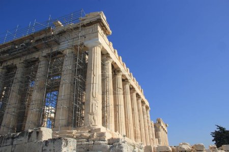 Photo for A view of majestic Parthenon  against clear blue sky background, Greece - Royalty Free Image