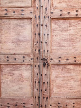 Photo for Big old wooden door of house in Bulgaria - Royalty Free Image