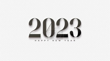 Téléchargez les photos : Bonne année 2023 avec des chiffres classiques noirs sur fond blanc - en image libre de droit