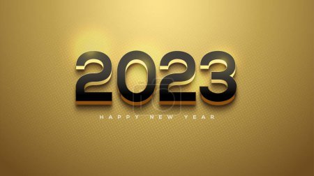 Téléchargez les photos : Happy new year background 2023 with shiny bright yellow color - en image libre de droit