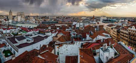 Photo for A panoramic view of mesmerizing cityscape with buildings with red roofs - Royalty Free Image