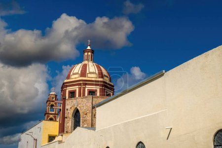 Photo for The church of Doctor Mora with a cloudy blue sky in the background, Guanajuato, Mexico - Royalty Free Image