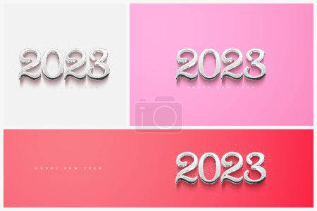 Foto de Un feliz año nuevo 2023 en diferentes colores - Imagen libre de derechos