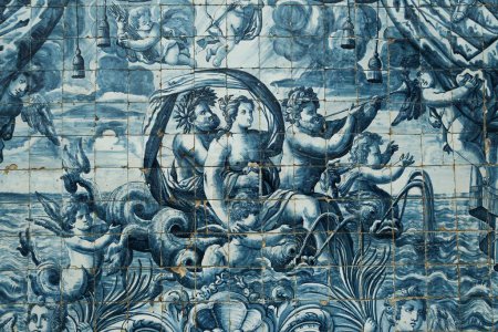 Foto de El mosaico azul en la iglesia de Portugal, Oporto - Imagen libre de derechos