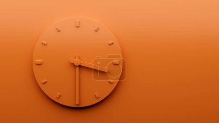 Foto de Una representación en 3D de las 3: 30 en punto en un reloj aislado sobre un fondo naranja - Imagen libre de derechos