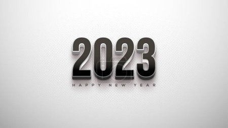 Téléchargez les photos : Simple and modern happy new year 2023 with prominent 3d numbers - en image libre de droit