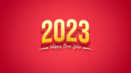 Téléchargez les photos : Happy new year 2023 with 3d luxury yellow and red color - en image libre de droit