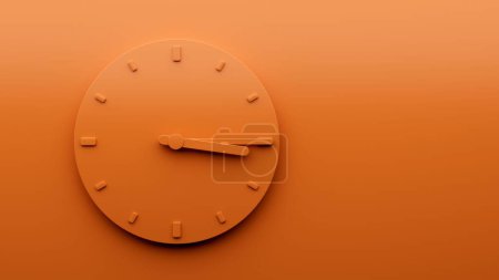 Téléchargez les photos : Une horloge Orange Minimale 3 : 15 15 heures Résumé de 3 heures, Illustration 3d - en image libre de droit