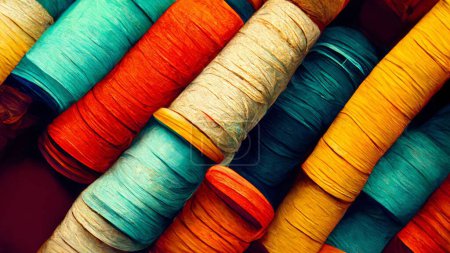 Photo for A closeup shot of the multicolored sewing threads background - Royalty Free Image
