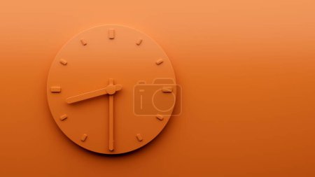 Téléchargez les photos : Un rendu 3D de 8h30 sur une horloge isolée sur fond orange - en image libre de droit