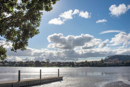 Téléchargez les photos : Une vue panoramique sur le bassin Panmure entouré par la nature à couper le souffle de la Nouvelle-Zélande - en image libre de droit