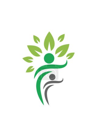 Téléchargez les illustrations : Illustration numérique d'un logo créatif de marque environnementale humaine pour les entreprises - en licence libre de droit
