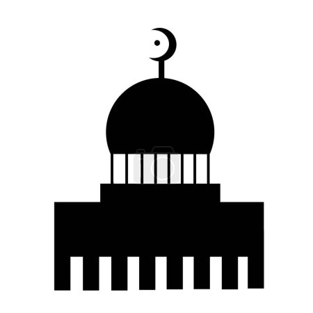 Téléchargez les illustrations : Illustration vectorielle de mosquée sur fond blanc - en licence libre de droit