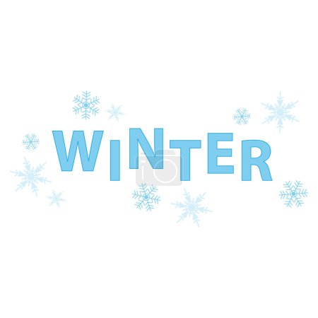 Illustration for A Winter season with snowflakes, Vector Illustration, clip art on white background - Royalty Free Image