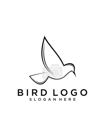 Ilustración de Un icono de vector de plantilla de logotipo de pájaro sobre fondo blanco - Imagen libre de derechos