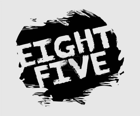 Illustration for A vector of typography 'Eight five' on a grey background. Great for a t-shirt design - Royalty Free Image