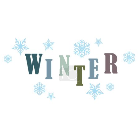 Ilustración de Una temporada de invierno con copos de nieve, Vector Illustration. clip de imagen de invierno arte sobre fondo blanco - Imagen libre de derechos