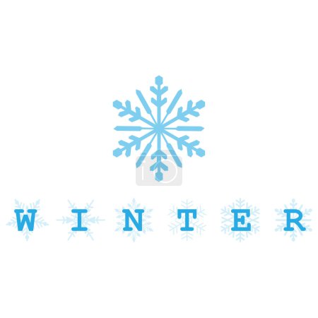 Illustration for A Winter season with a snowflake, Vector Illustration, clip art on white background - Royalty Free Image