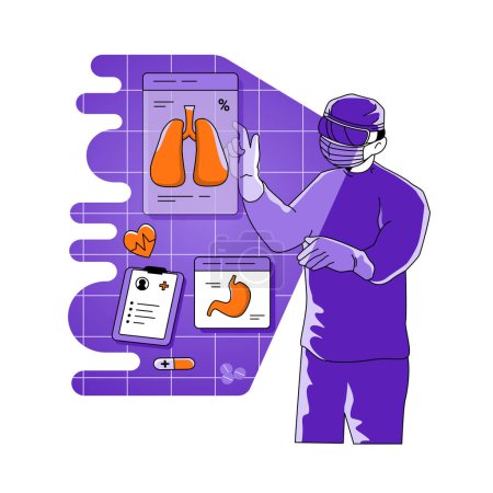 Illustration for A vector illustration of a man showing the organs of people - Royalty Free Image