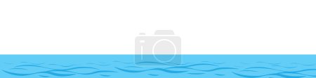 Illustration for A panoramic vector of minimalistic blue ocean wave layer - Royalty Free Image