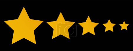 Illustration for Five stars on a dark line customer product rating on the white background - Royalty Free Image