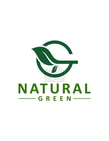 Illustration for A vector design of a minimalist natural green logo for eco businesses isolated on a white background - Royalty Free Image