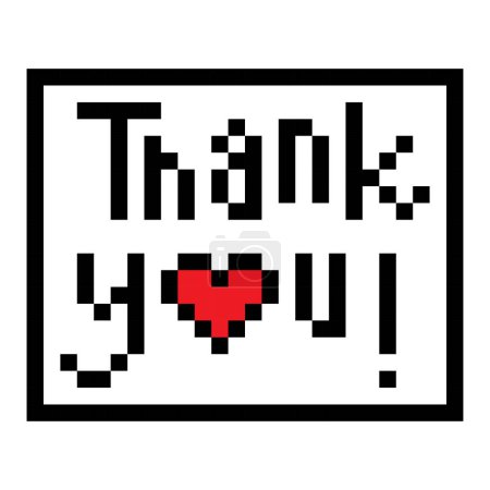 Illustration for A Thank you pixel art text, vector illustration on white background - Royalty Free Image