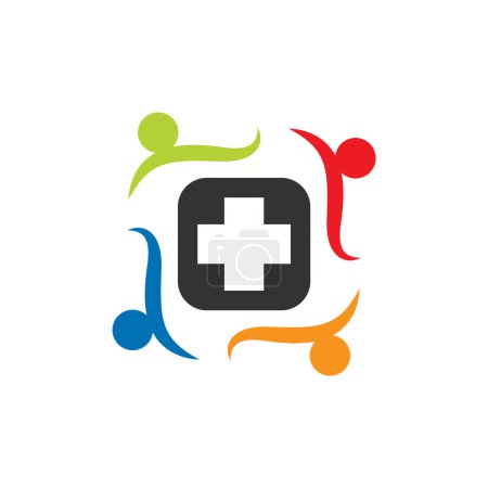 Ilustración de Una ilustración digital de un diseño creativo colorido del logotipo de la marca del equipo médico humano para las empresas - Imagen libre de derechos