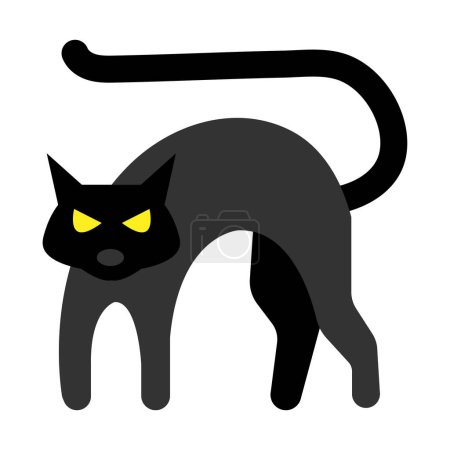 Ilustración de Un vector de gato negro malvado aislado en fondo blanco - Imagen libre de derechos