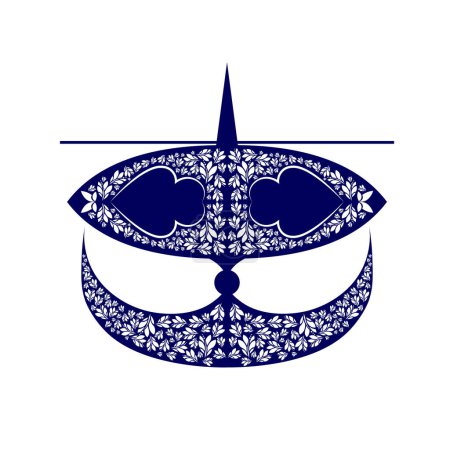 A vector design of the Malaysian Wau Bulan kite on white background