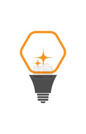 Téléchargez les illustrations : Illustration vectorielle de l'ampoule créative - conception électronique du logo de l'entreprise - en licence libre de droit