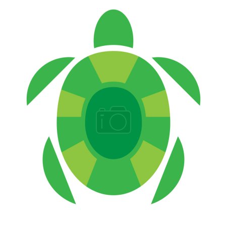 Ilustración de Un clipart de una tortuga verde aislada sobre fondo blanco - Imagen libre de derechos
