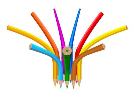 Illustration for A vector of pile of pencils in white background - Royalty Free Image