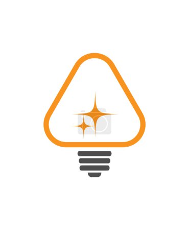 Illustration for A vector illustration of creative light bulb - electronic company logo design - Royalty Free Image