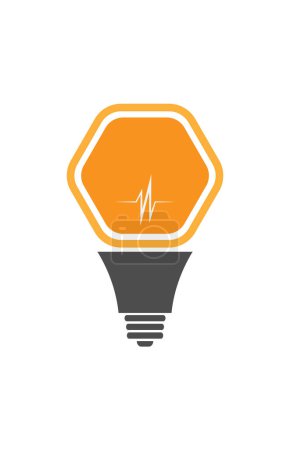 Téléchargez les photos : Illustration vectorielle de l'ampoule créative - conception électronique du logo de l'entreprise - en image libre de droit