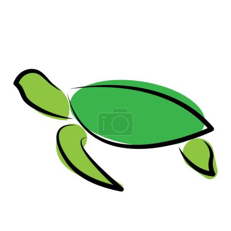 Ilustración de Clip de tortuga, ilustración vectorial sobre fondo blanco - Imagen libre de derechos