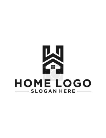 Illustration for A vector design of a minimalist home logo isolated on a white background - Royalty Free Image