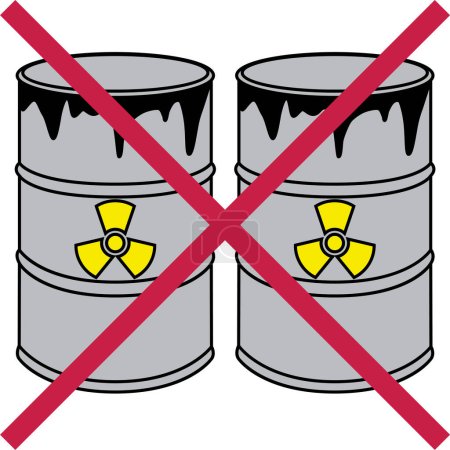 Ilustración de El vector de una cruz roja sobre dos latas de combustible antes de un fondo blanco - Imagen libre de derechos