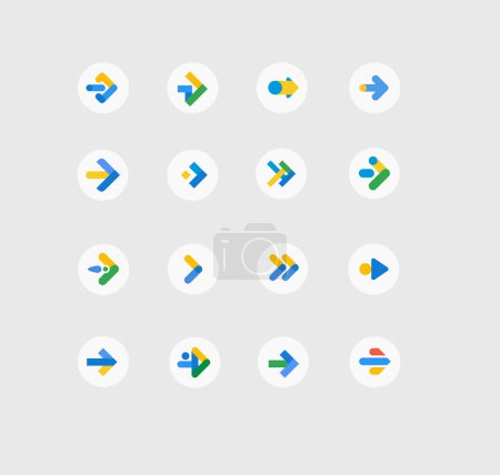 Illustration for A collection of colorful arrow icons. - Royalty Free Image