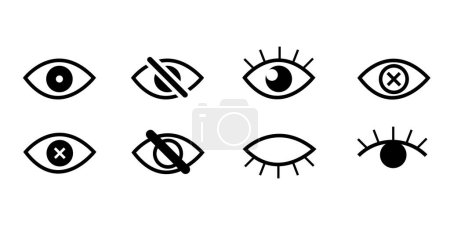 Illustration for A vector set of eye symbols on white background - Royalty Free Image