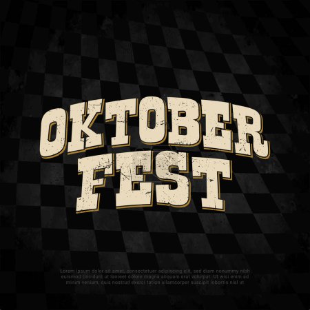 Illustration for A checkered Oktoberfest background in a black color - Royalty Free Image