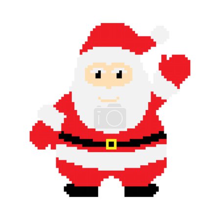 Illustration for The pixel art vector design of Santa Claus over a white background - Royalty Free Image