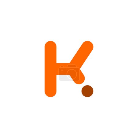 Illustration for A vector of an editable logo with the letter "K" isolated on an empty white background - Royalty Free Image