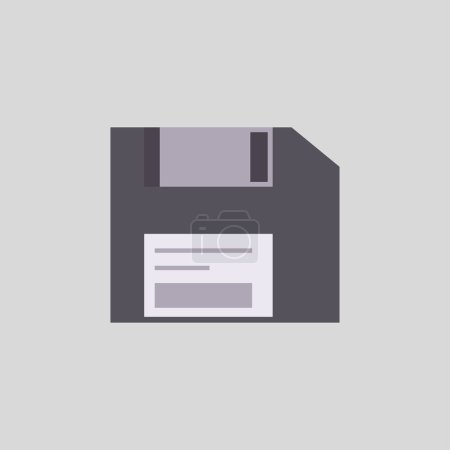 Illustration for A vector illustration of a floppy disk icon isolated on a grey background. - Royalty Free Image